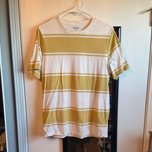 Old Navy Men's Mustard and White Striped Tee